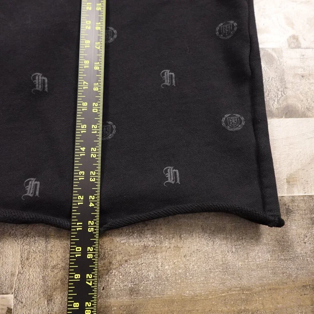 Honor the Gift Crest Monogram Raw Edge Pullover Sweater men's XL black modded - Picture 5 of 9